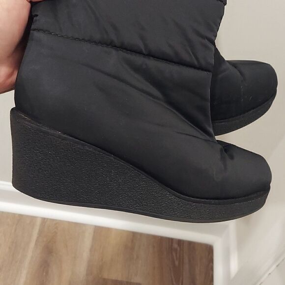 Kate Spade Tall Black Wedge Bow Winter Boots Sz 10 - Picture 9 of 11